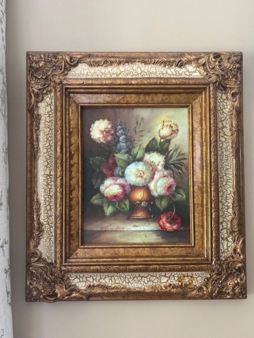 Floral Botanical Bouquet Still Life Oil Painting